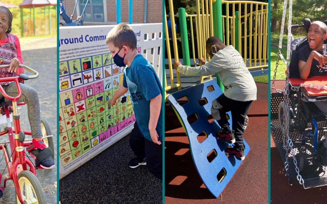 Carefully designed playgrounds offer fun for all students while reinforcing lessons at County Special Services Schools
